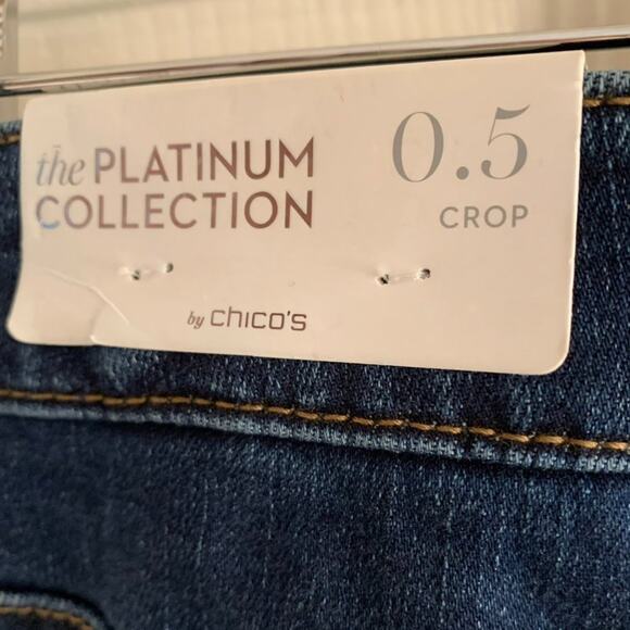 NWT Chico's Platinum Flare 25 inch Crop Jean Fenton Indigo Chico's Size … - Picture 9 of 13